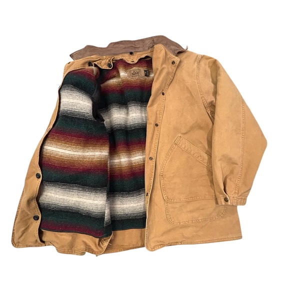 Woolrich Other - Woolrich Vintage Saddle Barn Chore Coat Wool Blanket Lined XL Leather Collar